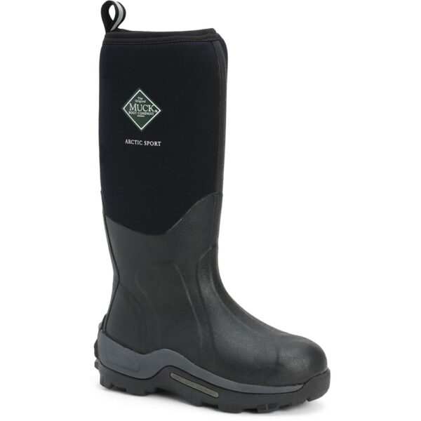 A 3/4 turned Muck Men's Arctic Sport Tall Outdoor Boot.