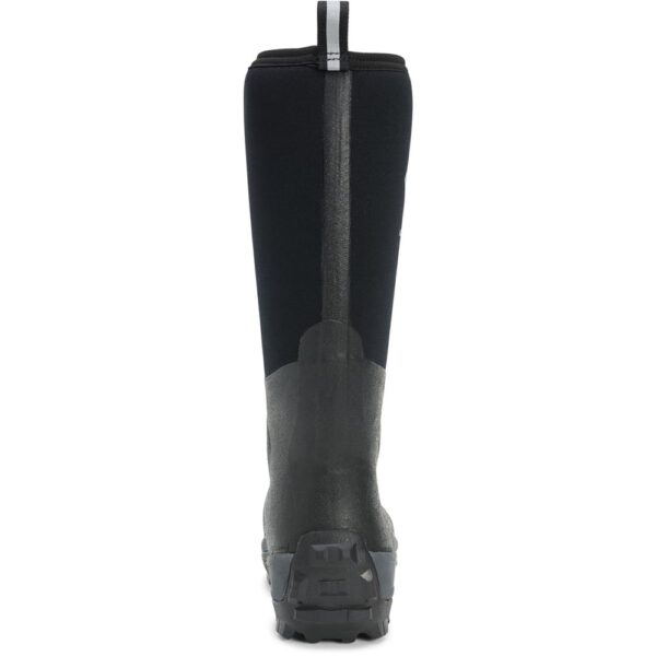 A look at the back and heel of a Muck Men's Arctic Sport Tall Outdoor Boot.