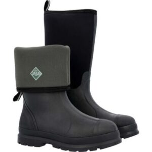 A look at a pair of Muck Men's Chore Classic Pull-On Work Boots with one folded down.