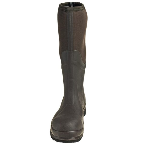 A forward-facing look at Muck Men's Chore Cool Steel Toe Tall Pull-On Boot.