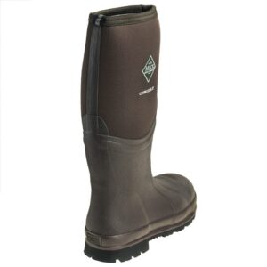 A look at the back and heel of a Muck Men's Chore Cool Steel Toe Tall Pull-On Boot.