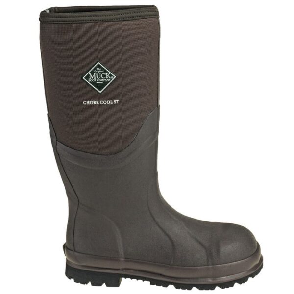 A right profile facing Muck Men's Chore Cool Steel Toe Pull-On Boot.