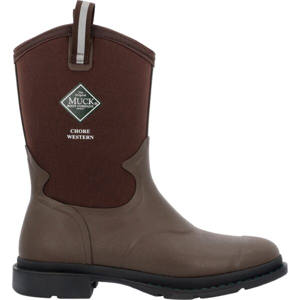 A right profile facing Muck Men's Chore Mid Western Pull-On Work Boot.