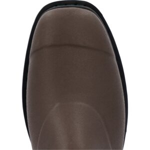 A look at the toe shape of a Muck Men's Chore Mid Western Pull-On Work Boot.