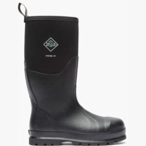 A right profile facing Muck Men's Chore Steel Toe Pull-On Boot.