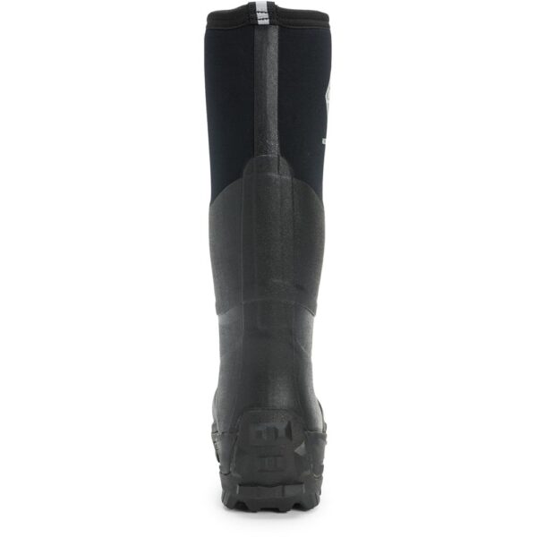 A look at the back and heel of a Muck Men's Muckmaster Tall Rubber Boot.