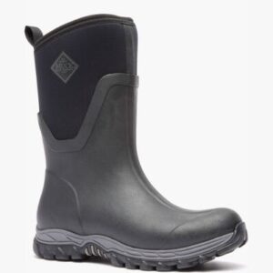 A 3/4 turned Muck Women's Arctic Sport II Mid Rubber Boot.