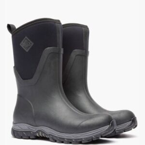 A 3/4 turned pair of Muck Women's Arctic Sport II Mid Rubber Boot.