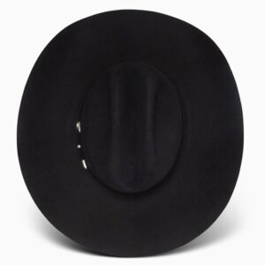 A look at the crown of a Resistol 20X Black Gold 72 Profile Cowboy Hat.