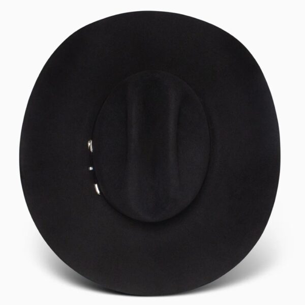 A look at the crown of a Resistol 20X Black Gold 72 Profile Cowboy Hat.