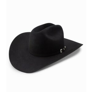 A 3/4 turned Resistol 20X Black Gold Cowboy Hat.