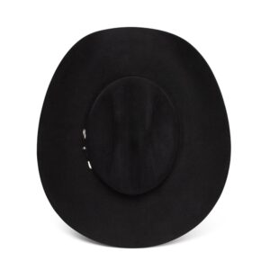 A look at the crown of a Resistol 20X Black Gold Cowboy Hat.