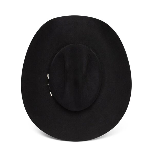 A look at the crown of a Resistol 20X Black Gold Cowboy Hat.