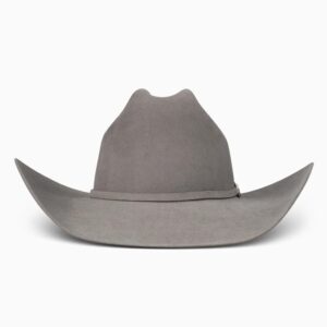A front-facing look at the Resistol 20X Tarrant Charcoal Cowboy Hat.
