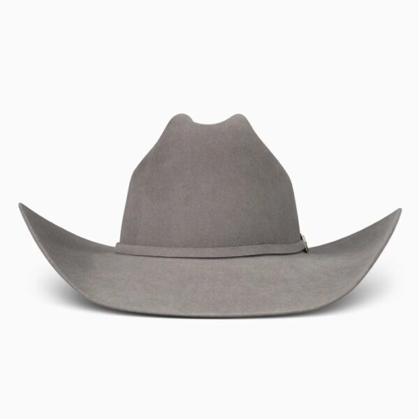 A front-facing look at the Resistol 20X Tarrant Charcoal Cowboy Hat.
