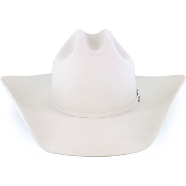 A front-facing look at the Resistol 20X Tarrant Silver Belly Cowboy Hat.