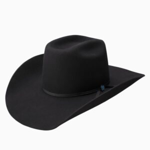 A 3/4 turned Resistol 3X 9th Round Black - Cody Johnson Cowboy Hat.