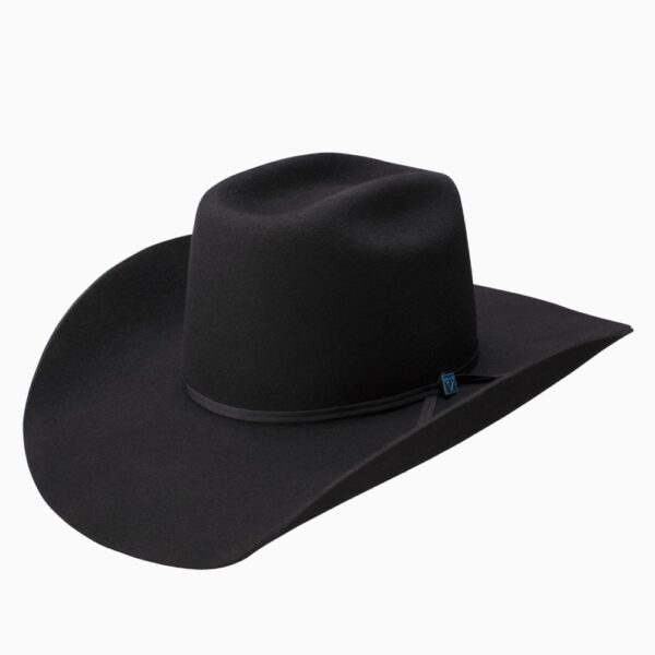 A 3/4 turned Resistol 3X 9th Round Black - Cody Johnson Cowboy Hat.