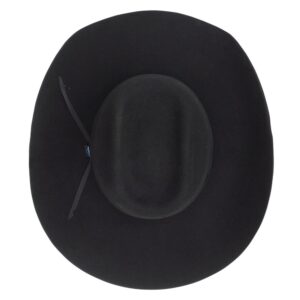 A look at the crown of a Resistol 3X 9th Round Black - Cody Johnson Cowboy Hat.