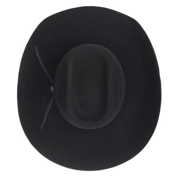 A look at the crown of a Resistol 3X 9th Round Black - Cody Johnson Cowboy Hat.