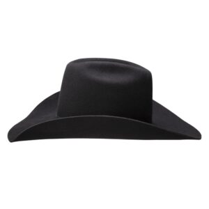 A profile look at the Resistol 3X 9th Round Black - Cody Johnson Cowboy Hat.
