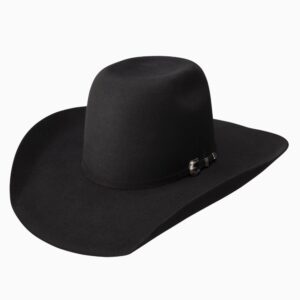 A 3/4 turned Resistol 3X Pay Window Black - Tuff Hedeman Cowboy Hat.
