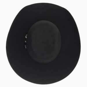 A look at the crown of a Resistol 3X Pay Window Black - Tuff Hedeman Cowboy Hat.