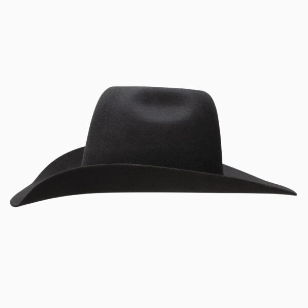 A profile look at the Resistol 3X Pay Window Black - Tuff Hedeman Cowboy Hat.