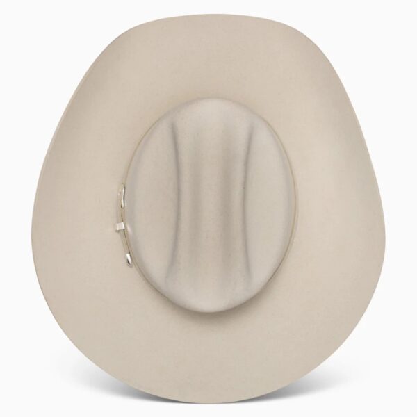 A look at the crown of a Resistol 3X Tucker Bone Cowboy Hat.