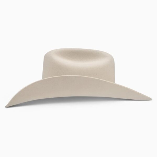 A profile look at the Resistol 3X Tucker Bone Cowboy Hat.