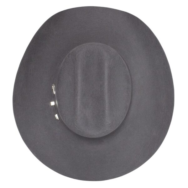 A look at the crown of a Resistol 3X Tucker Granite Cowboy Hat.