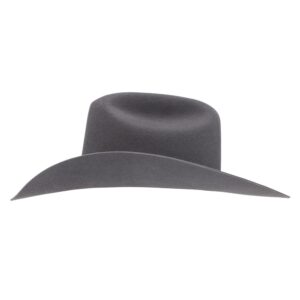 A profile look at the Resistol 3X Tucker Granite Cowboy Hat.