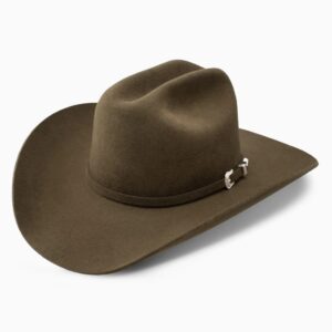 A 3/4 turned Resistol 3X Tucker Oak Cowboy Hat.