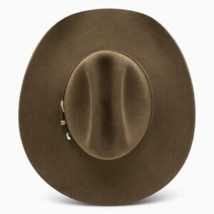 A look at the crown of a Resistol 3X Tucker Oak Cowboy Hat.