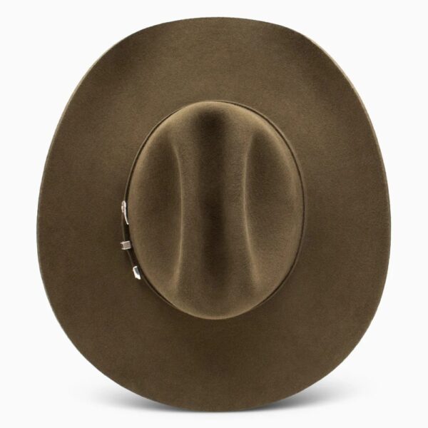 A look at the crown of a Resistol 3X Tucker Oak Cowboy Hat.