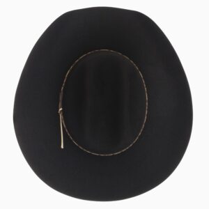 A look at the crown of a Resistol 4X Amarillo Sky Black - Jason Aldean Cowboy Hat.