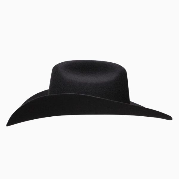A profile look at the Resistol 4X Amarillo Sky Black - Jason Aldean Cowboy Hat.