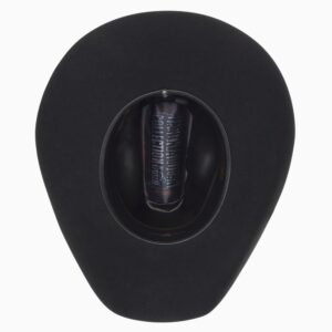 A shot of the underbrim on a Resistol 4X Amarillo Sky Black - Jason Aldean Cowboy Hat.