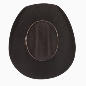 A look at the crown of a Resistol 4X Amarillo Sky Chocolate - Jason Aldean Cowboy Hat.