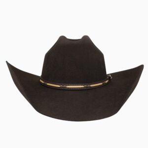 A front-facing look at the Resistol 4X Amarillo Sky Chocolate - Jason Aldean Cowboy Hat.