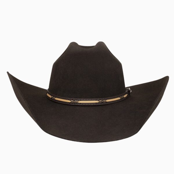 A front-facing look at the Resistol 4X Amarillo Sky Chocolate - Jason Aldean Cowboy Hat.