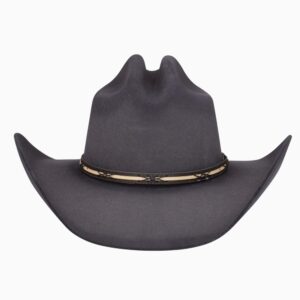 A front-facing look at the Resistol 4X Rearview Town Granite - Jason Aldean Cowboy Hat.
