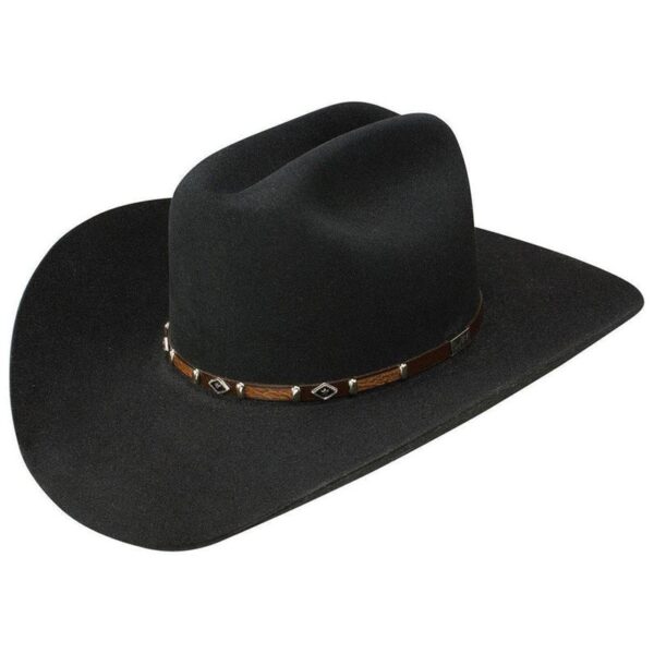 A 3/4 turned Resistol 6X Black Rock - George Strait Cowboy Hat.