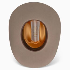 A shot of the underbrim on a Resistol 6X Circuit - George Strait Cowboy Hat.