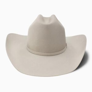 A front-facing look at the Resistol 6X Midnight Silver Belly Cowboy Hat.