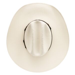 A look at the crown of a Resistol 7X Anders Natural Straw Cowboy Hat.