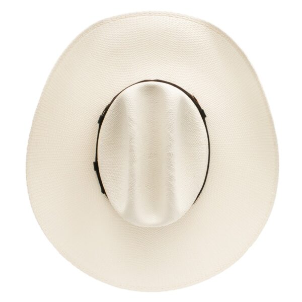 A look at the crown of a Resistol 7X Anders Natural Straw Cowboy Hat.