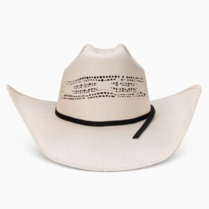 A front-facing look at the Resistol 7X Ringer Black Cowboy Hat.