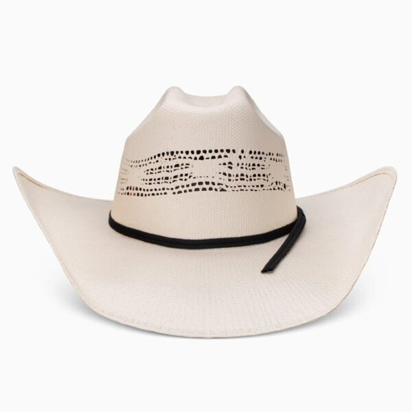 A front-facing look at the Resistol 7X Ringer Black Cowboy Hat.
