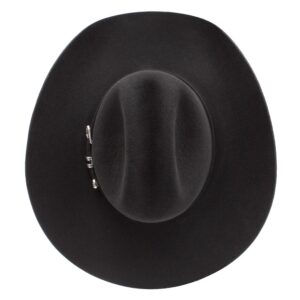 A look at the crown of a Stetson Apache 4X Black Cowboy Hat.